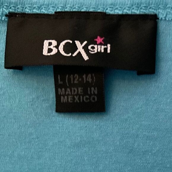 Blue Girls Top with Asymmetrical Ruffle Detail size 12/14 - Picture 3 of 6